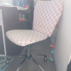 Pink & White Polka Dot Swivel Office Chair
