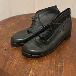 Black Leather Ankle Boots 