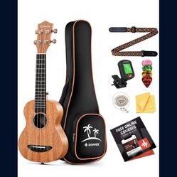 Donner Concert Ukulele Mahogany Bundle Kit