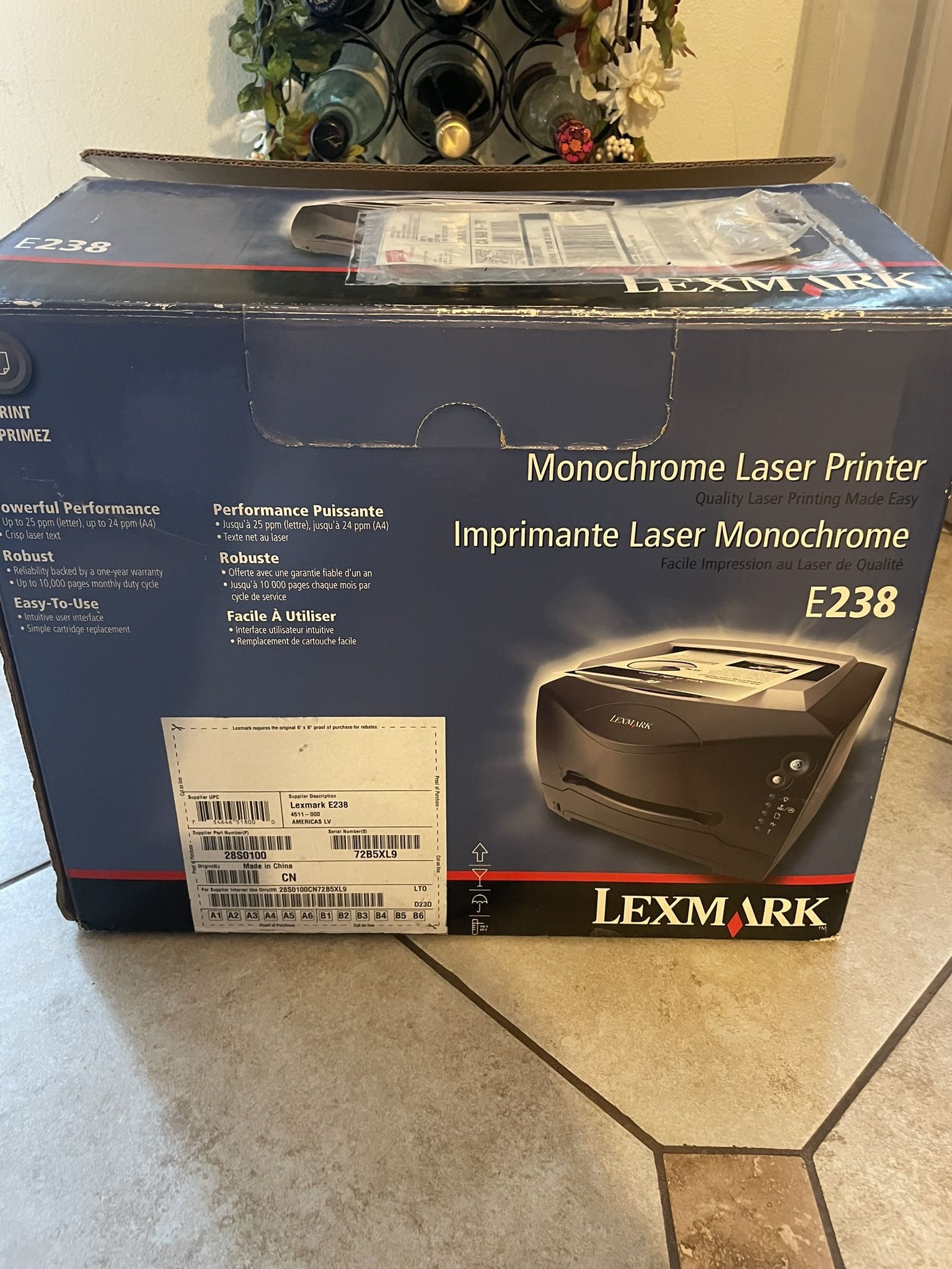 Lexmark Monochrome E238 Laser Printer