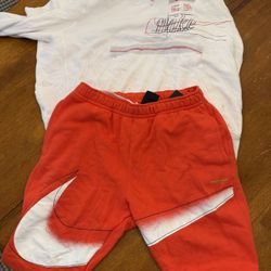 Nike Orange Pants Sweatshirt Set Xxl Hoodie L Large Pants New 