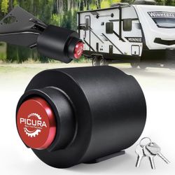 2026 Upgraded Trailer Lock Fits 2-5/16 Inch Coupler, Heavy Duty Trailer Hitch Locks, Anti-Theft Trailer Coupler Lock for RV, Trailer, Boat, Pickup(Red