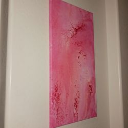 Cute Smaller pink unique abstract Canvas Painting $25 cash must pick up Broadway and apache buckeye az