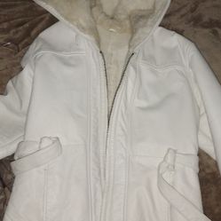Wilson's Genuine Leather White Fur Coat Medium 