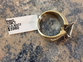 10k yellow and white diamond ring size7