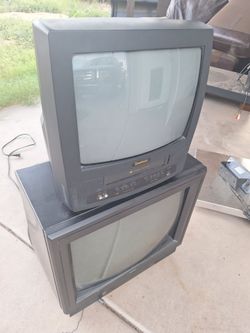2 crt tvs old-school tvs box tv  vhs