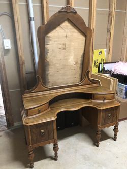 Antique wood vanity
