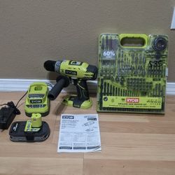 Ryobi Drill And Drill Bit Set