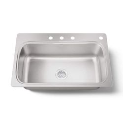 Brand New in Box Kohler Verse 33 in. Drop-in Single Bowl 18 Gauge Stainless Kitchen Sink with 4 Faucet Holes