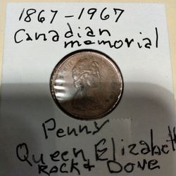1(contact info removed) Canadian Memorial One Cent Piece Queen Elizabeth II Z& Rock Dove Rave