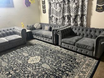 Sofas /gray Sofas 3 Piece Set With Tables