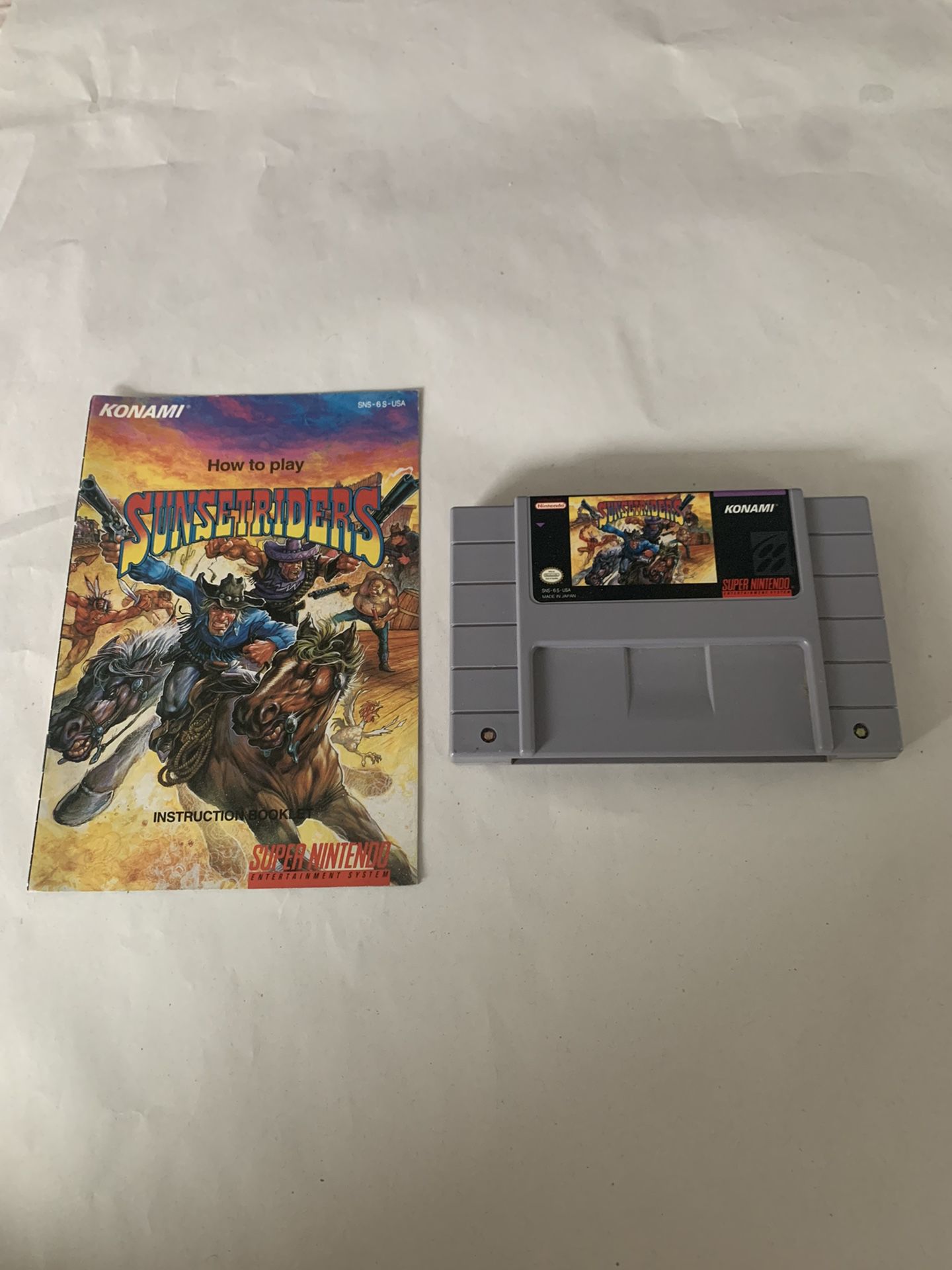 Sunsetriders w/ manual SNES Super Nintendo | Authentic | Tested