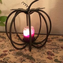 Wrought Iron Pumpkin Candle Holder 