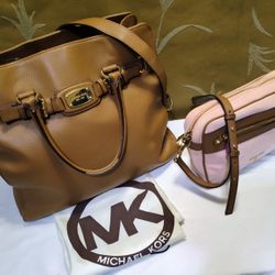 Michael Kors Hamilton Large Leather Satchel Tote Bag & Michael Michael Kors Jet Set Charm East West