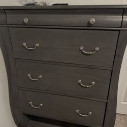 Tall Grey Dresser - High Quality Wood 