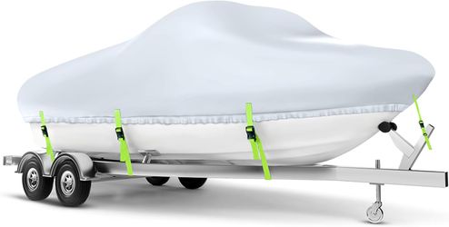 Boat Cover 20-22ft, Waterproof 900D Heavy Duty Boat Cover, PU Marine Grade Polyester Boat Covers 20-22ft, Fits 20-22ft Bass Boat, V-Hull, Tri-Hull, Ru
