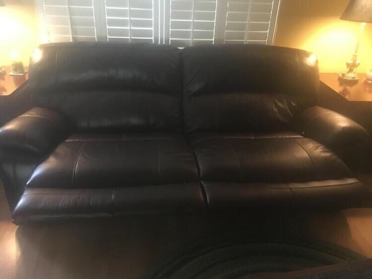 Faux leather couch