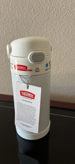 NEW Thermos Kids FUNtainer 12oz Stainless Steel Vacuum Insulated Water Bottle - White Speckle