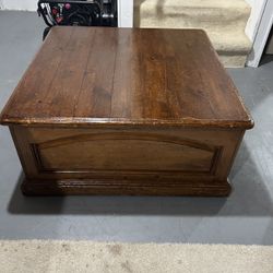 Wood Table - Very Sturdy, All Wood, 37” X 37” And 17” Height