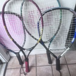 Tennis Rackets With Ball And Carry Cases (2)