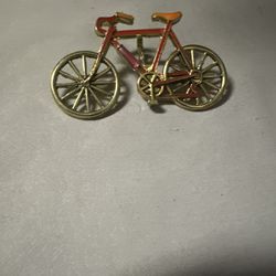 Vintage Gold Tone Bicycle Brooch enamel & Rhinestone  Gold tone bicycle pin brooch with pink accents accessories. 