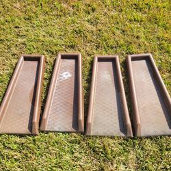 Set of 4 Downspout Water Diverters – Brown Plastic, Outdoor Drainage