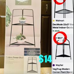$14 Modern Conner Plant 🪴 Stand shelf 2 tiers Metal Brand New 39.4 “ Tall great gift 🎁