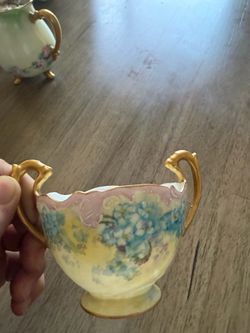 French antique tea cup and plate