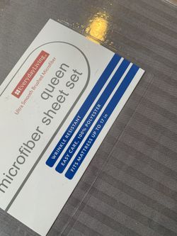 Queen Sheet Set Microfiber - NEW In Box - Gray Classic