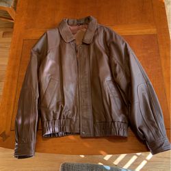 Brown Leather Jacket Size XL