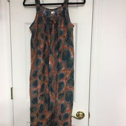 Women's Long Multi Color Sun Dress Cover Up Pullover One Size Fits All NWOT