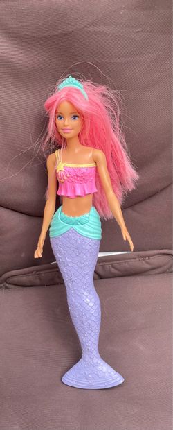 Rare Barbie Dreamtopia Mermaid Doll Rainbow Cove Pink Hair Tail 2017 Mattel