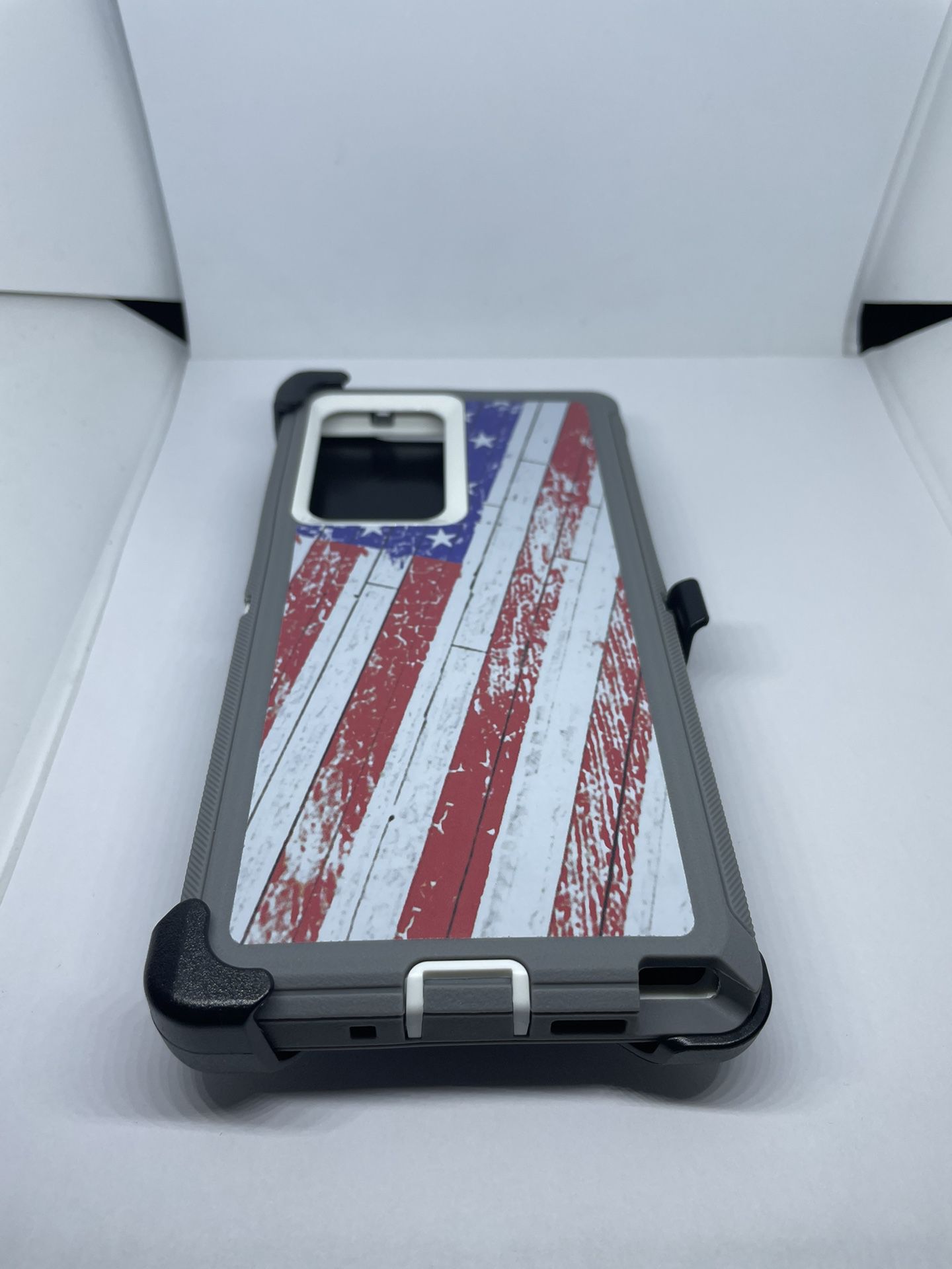 For Samsung Galaxy Note 20 Ultra 5G  Belt Clíp Case Holster USA Flag Camouflage 