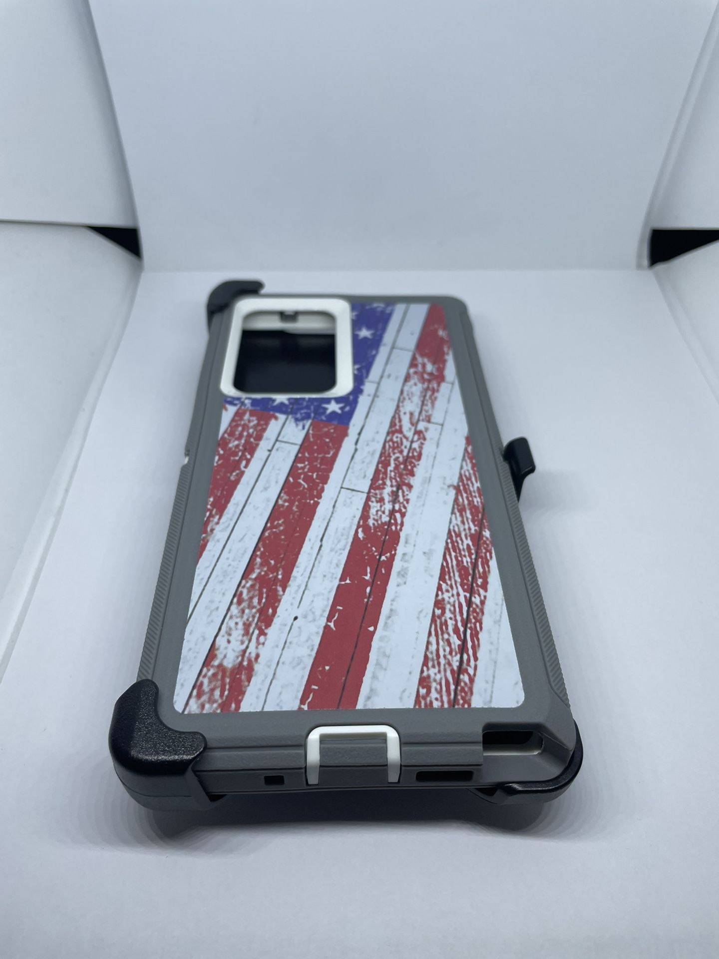 For Samsung Galaxy Note 20 Ultra 5G Belt Clíp Case Holster USA Flag Camouflage