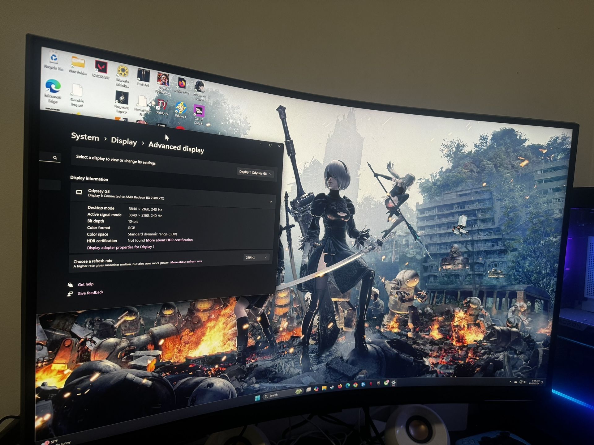 Gaming Monitor Samsung 32" Odyssey Neo G8 4K 240Hz
