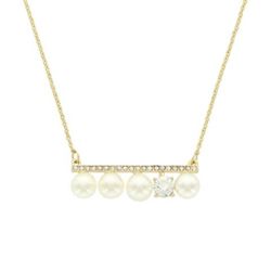 Olivia Welles Gold & Crystal Jamie Bar Necklace