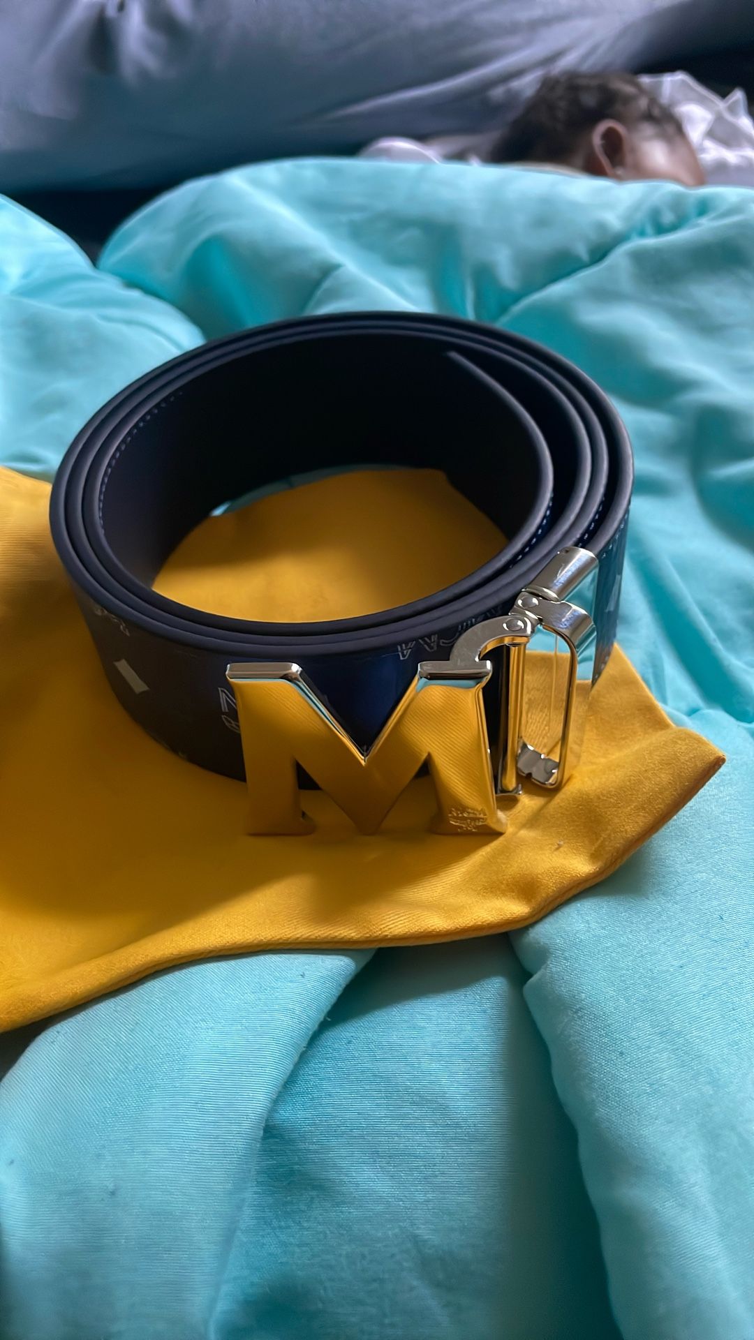 Blue Mcm Belt