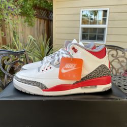 Nike Air Jordan 3 OG "Fire Red" White Black 2022 DN3707-160 Men Size 11