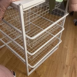 Ikea White Wire Draw Cubby Large