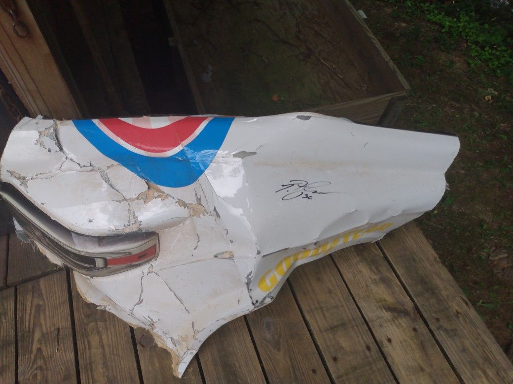 Nascar Truck Series Fender From Bristol's Dirt track number 30 signed by Brett Fogleman