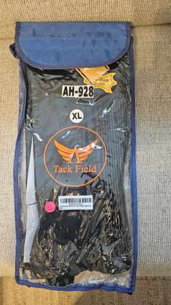 Tack Field leather motorcycle half chaps.