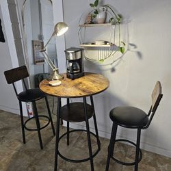 Table with Stools For Coffee Bar Or Office 