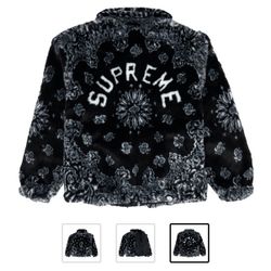 Supreme Bandana Faux Fur Bomber Jacket Black Sz M