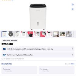 Frigidaire 50-Pint 3-Speed Inverter Dehumidifier ENERGY STAR (For Rooms 1(contact info removed)q ft) 