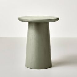 Sage Green Wooden Round Pedestal Accent Side Table - Hearth & Hand with Magnolia