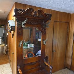 Antique Real Wood Halltree