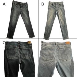 *Bundle of 2* brand new American Eagle high rise skinny jeans, one dark wash blue & one light wash blue, size 12 short
