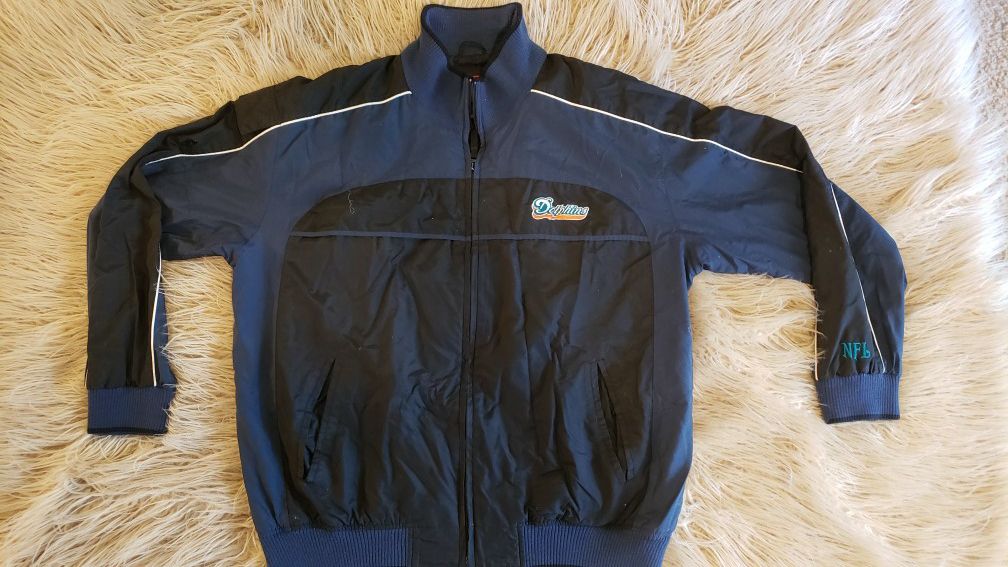 Vintage 90s NFL Starter Men's Large Miami Dolphins Full zipper Jacket