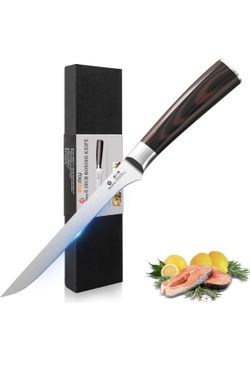 Boning Knife, 6 Inch German High Carbon Stainless Steel Fillet Knife