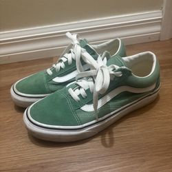 Green old skool Vans sneakers